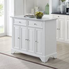 Load image into Gallery viewer, White Moser 42&#39;&#39; Wide Rolling Kitchen Island
