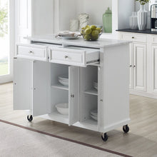 Load image into Gallery viewer, White Moser 42&#39;&#39; Wide Rolling Kitchen Island
