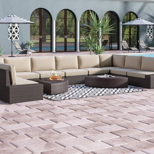 Mountview 12 Piece Rattan Sectional Seating Group with Cushions 2055 (7 boxes)