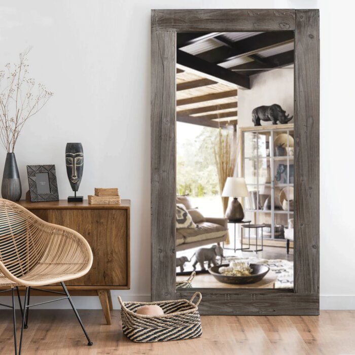 Moura Rectangle Wood Floor Mirror