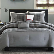 Load image into Gallery viewer, Twin/Twin XL Gray Moyer Microfiber Traditional Comforter Set
