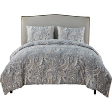 Load image into Gallery viewer, Full/Queen Muhlfeld Gray With Neutrals Microfiber 3 Piece Duvet Cover Set
