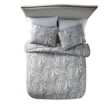 Load image into Gallery viewer, Full/Queen Muhlfeld Gray With Neutrals Microfiber 3 Piece Duvet Cover Set
