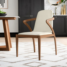 Load image into Gallery viewer, Mullan Upholstered Dining Chair in Cream and Walnut, #6345
