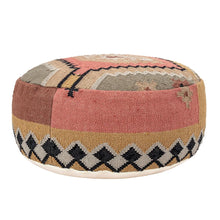 Load image into Gallery viewer, Multicolor Handwoven Cotton Kilim Pouf

