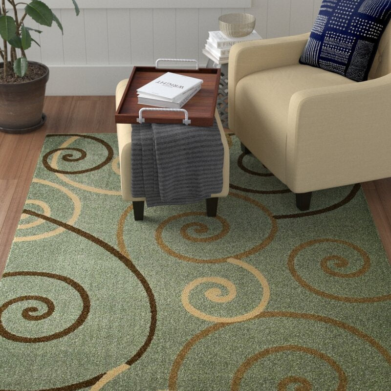 Munsey Abstract Flatweave Green/Gold Area Rug 6148RR