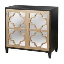 Load image into Gallery viewer, Black/Gold Musselwhite 2 - Door Mirrored Accent Cabinet MRM3574
