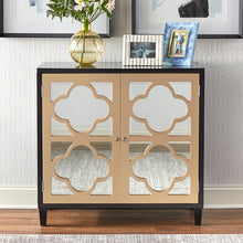 Load image into Gallery viewer, Black/Gold Musselwhite 2 - Door Mirrored Accent Cabinet MRM3574
