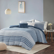Load image into Gallery viewer, King/Cal King Duvet Cover + 2 Shams + 2 Pillows Navy Mya Duvet Cover Set SB2018
