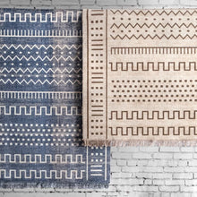 Load image into Gallery viewer, Myrasol Geometric Indoor / Outdoor Area Rug in Blue Rectangle
