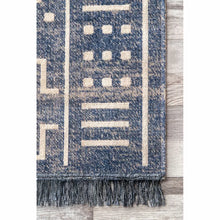 Load image into Gallery viewer, Myrasol Geometric Indoor / Outdoor Area Rug in Blue Rectangle
