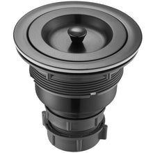 Load image into Gallery viewer, Matte Black  3-1/2-Inch Kitchen Sink Strainer Assembly, 304 Premium Stainless Steel Construction With Removable Deep Waste Basket And Sealing Lid OG188
