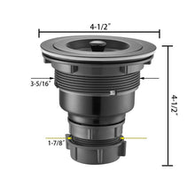 Load image into Gallery viewer, Matte Black  3-1/2-Inch Kitchen Sink Strainer Assembly, 304 Premium Stainless Steel Construction With Removable Deep Waste Basket And Sealing Lid OG188
