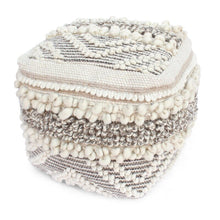 Load image into Gallery viewer, Nadel 16&#39;&#39; Wide Square Geometric Pouf Ottoman OG398
