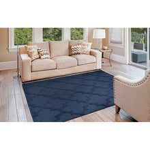 Load image into Gallery viewer, Nasturtium Geometric Tufted Blue Area Rug 5x7
