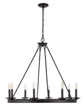 Load image into Gallery viewer, Natal 8 - Light Candle Style Wagon Wheel Chandelier Bronze(2305RR)
