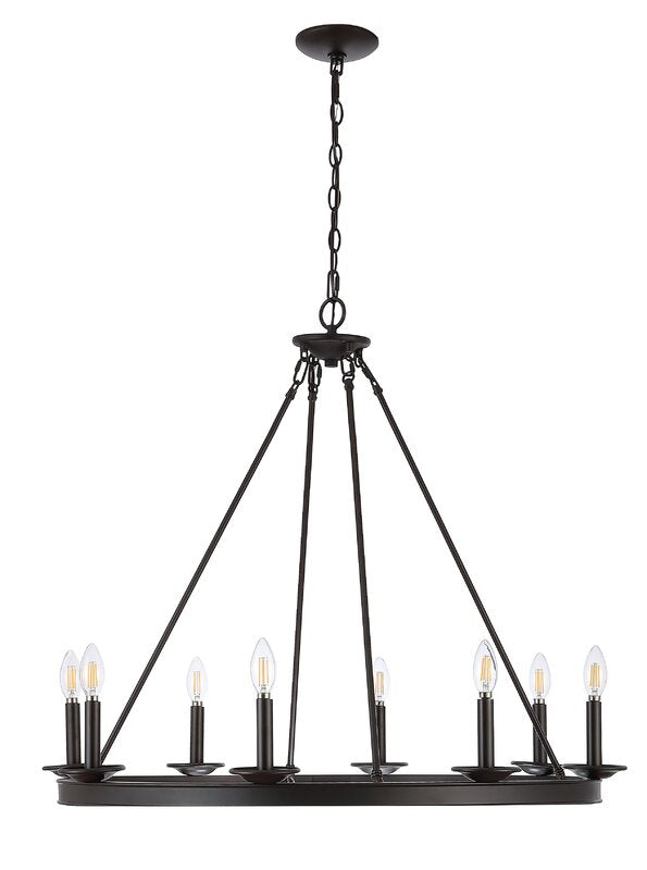 Natal 8 - Light Candle Style Wagon Wheel Chandelier Bronze(2305RR)
