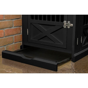 30.63'' W x 20.39'' D Black Natoli Triple Door Pet Crate