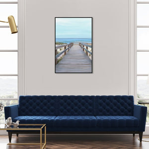 36" H x 24" W Nautical And Coastal Beach With A View, Coastal Brown - Print on Canvas