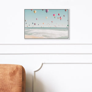 30" H x 45" W x 1.5" D Nautical And Coastal Beachside Balloons Beach - Graphic Art on Canvas