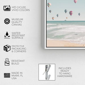 30" H x 45" W x 1.5" D Nautical And Coastal Beachside Balloons Beach - Graphic Art on Canvas