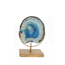 Load image into Gallery viewer, Blue/Gold Navasota Decorative Agate Décor (1310ND)

