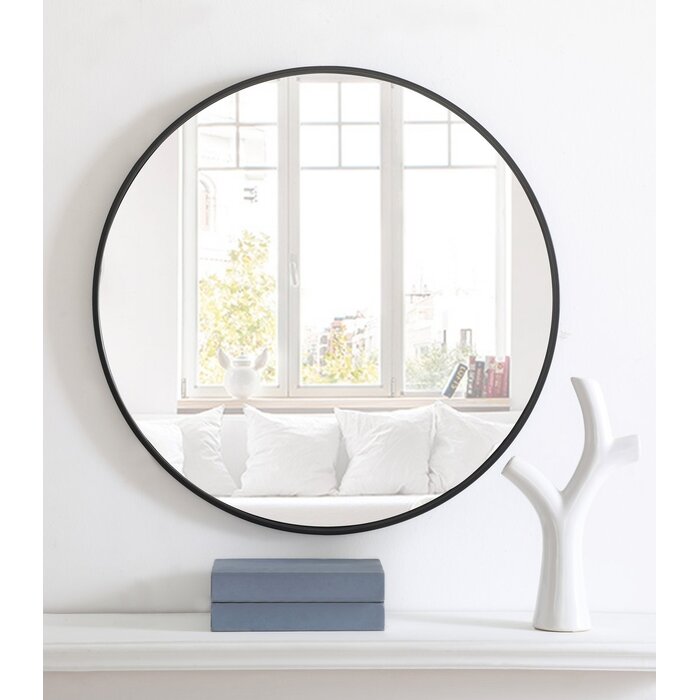 Needville Round Metal Wall Mirror