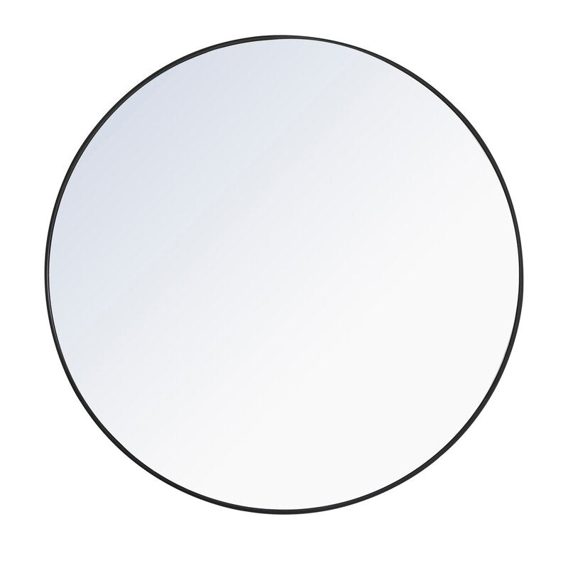 Needville Round Metal Wall Mirror, 48