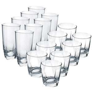 Clear Neha 16 Piece Assorted Glassware Set 458AH