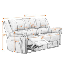 Load image into Gallery viewer, Nele 80.7&quot; Wide Faux Leather Pillow Top Arm Reclining Sofa AP734
