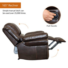 Load image into Gallery viewer, Nele 80.7&quot; Wide Faux Leather Pillow Top Arm Reclining Sofa AP734
