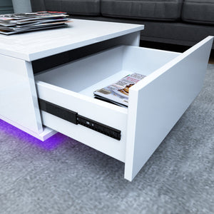 21"D x 33.46"W x 12"H Nelliston LED Coffee Table with Drawer