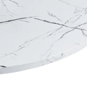Marble White Nettey 31.5'' Iron Pedestal Dining Table