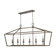 Load image into Gallery viewer, Antique Silver Leaf Neuhaus 6 - Light Dimmable Kitchen Island Geometric Chandelier
