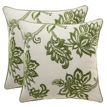 Load image into Gallery viewer, SET OF 2 Moss Neva Floral 20&#39;&#39; Throw Pillow Cover
