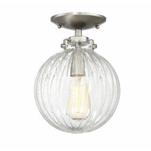 Load image into Gallery viewer, Nevarez 1 - Light 8&quot; Simple Globe Semi Flush Mount Brushed Nickel #1996HW
