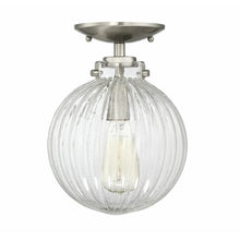 Load image into Gallery viewer, Nevarez 1 - Light 8&quot; Simple Globe Semi Flush Mount Brushed Nickel #1996HW
