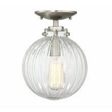 Load image into Gallery viewer, Nevarez 1 - Light 8&quot; Simple Globe Semi Flush Mount Brushed Nickel #1996HW
