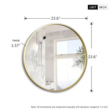 Load image into Gallery viewer, 23.62&quot; x 23.62&quot; Gold New Milford Bathroom / Vanity Mirror
