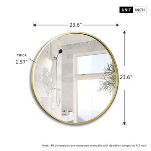23.62" x 23.62" Gold New Milford Bathroom / Vanity Mirror