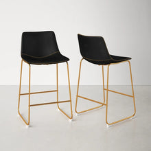 Load image into Gallery viewer, Gold Nia Upholstered Stool (Set of 2)
