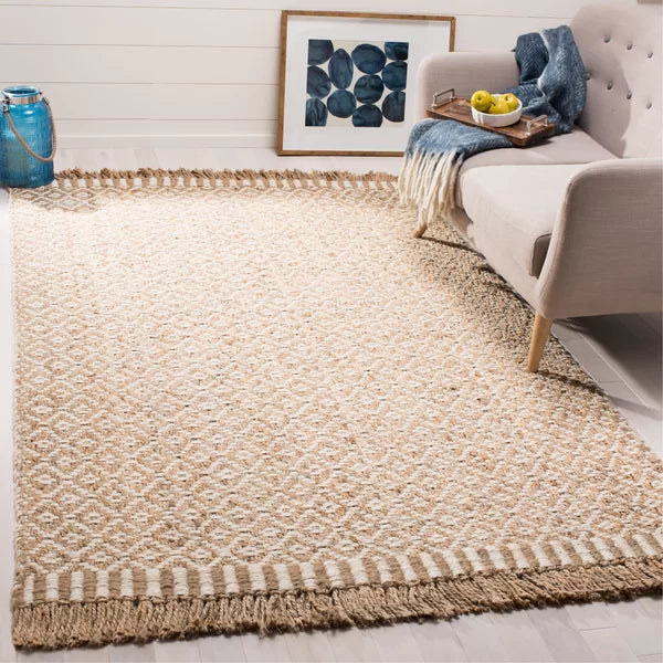 Nicholson Handmade Flatweave Jute/Sisal Natural/Ivory Rug 4 x 6