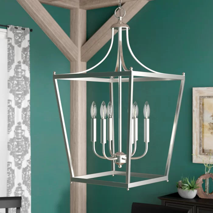 Nicolasa 6 - Light Lantern Geometric Chandelier