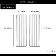 Load image into Gallery viewer, Nicole Miller New York Peterson Tuxedo Tab Top Curtain Panel Pair - 54x96 - Natural, set of 2
