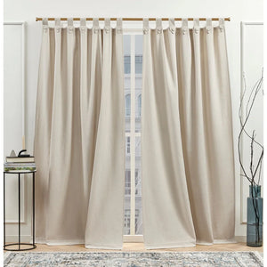 Nicole Miller New York Peterson Tuxedo Tab Top Curtain Panel Pair - 54x96 - Natural, set of 2