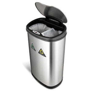 13 Gallon Motion Sensor Multi-Compartments Trash & Recycling Bin