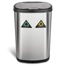 Load image into Gallery viewer, 13 Gallon Motion Sensor Multi-Compartments Trash &amp; Recycling Bin
