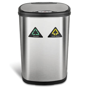 13 Gallon Motion Sensor Multi-Compartments Trash & Recycling Bin