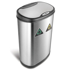 13 Gallon Motion Sensor Multi-Compartments Trash & Recycling Bin