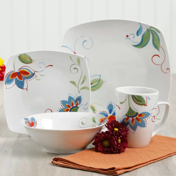 Nisbett 16 Piece Dinnerware Set, Service for 4
